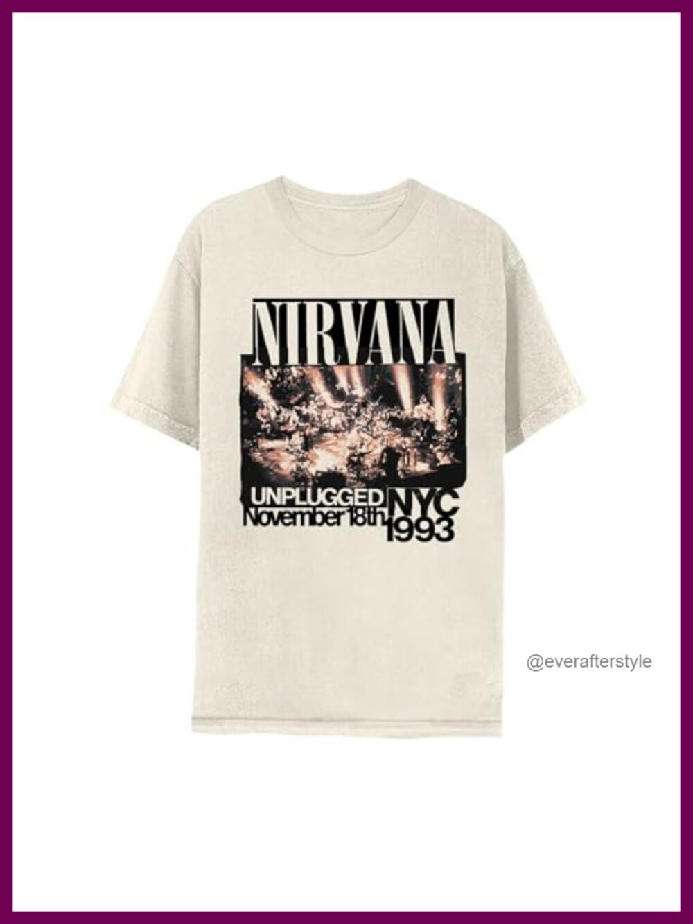 Nirvana Unplugged 1993 Grunge Concert Tee Officially Licensed Cotton Unisex